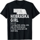 Nebraska Girl Definition Funny Hometown Home Nebraska T-Shirt - T-Shirt | Black