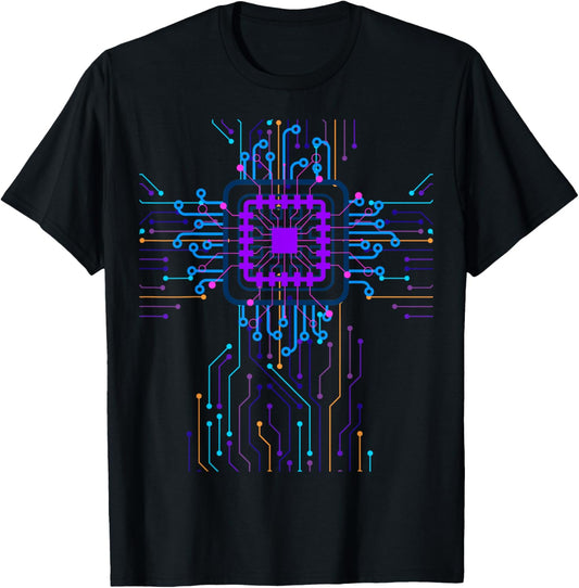 CPU PC Sci-fi Movie Circuit Board Geeks Computing T-Shirt - T-Shirt | Black