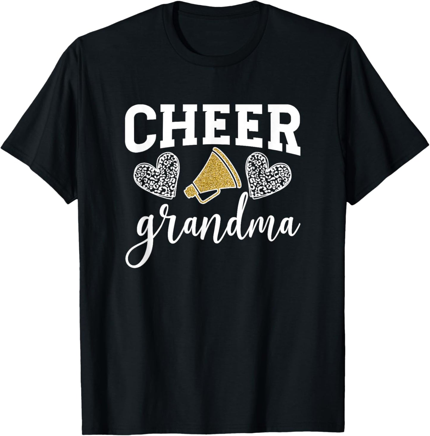 Cheer Grandma Hearts Cheerleading Grandmother T-Shirt - T-Shirt | Black