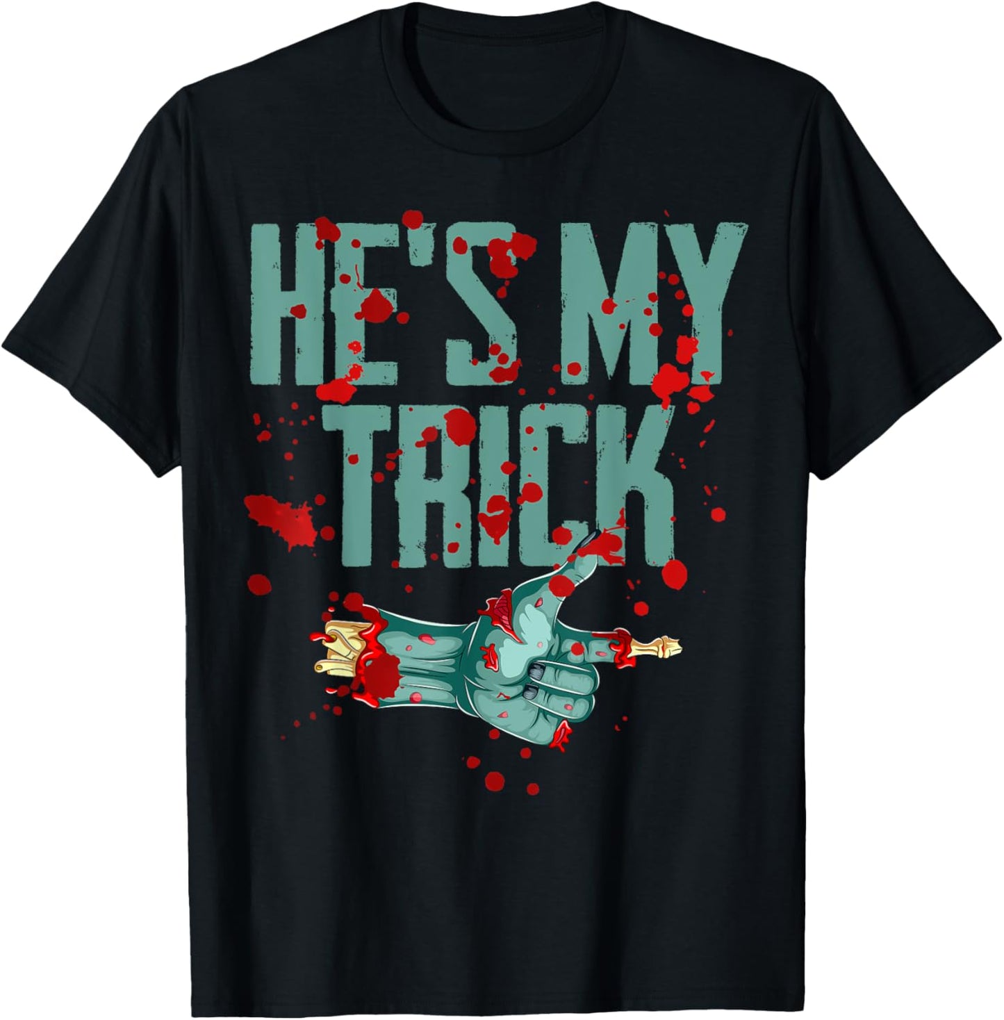 He's My Trick She's My Treat Halloween Zombie Matching T-Shirt - T-Shirt | Black