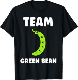 Funny Minimalist Vegetable Simple Team Green Bean T-Shirt - T-Shirt | Black