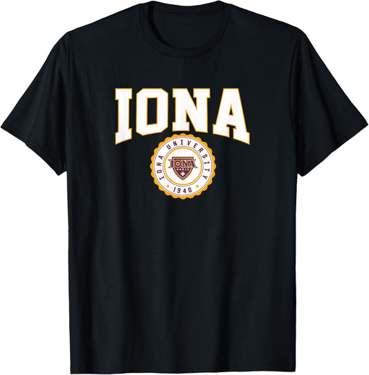 Iona University Gaels Collegiate Seal T-Shirt - T-Shirt | Black