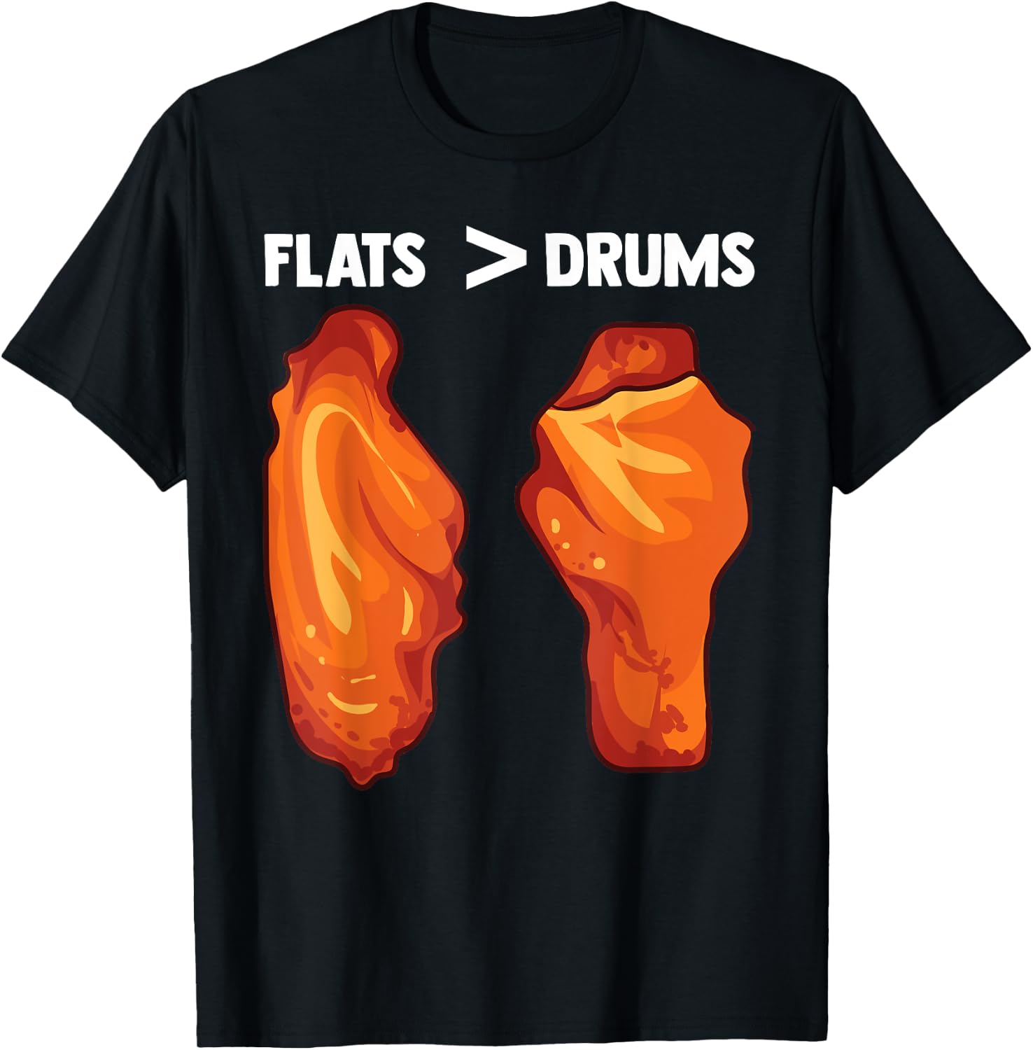 Chicken Wings Flats Funny Gift T-Shirt - T-Shirt | Black