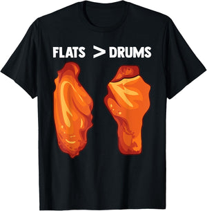 Chicken Wings Flats Funny Gift T-Shirt - T-Shirt | Black