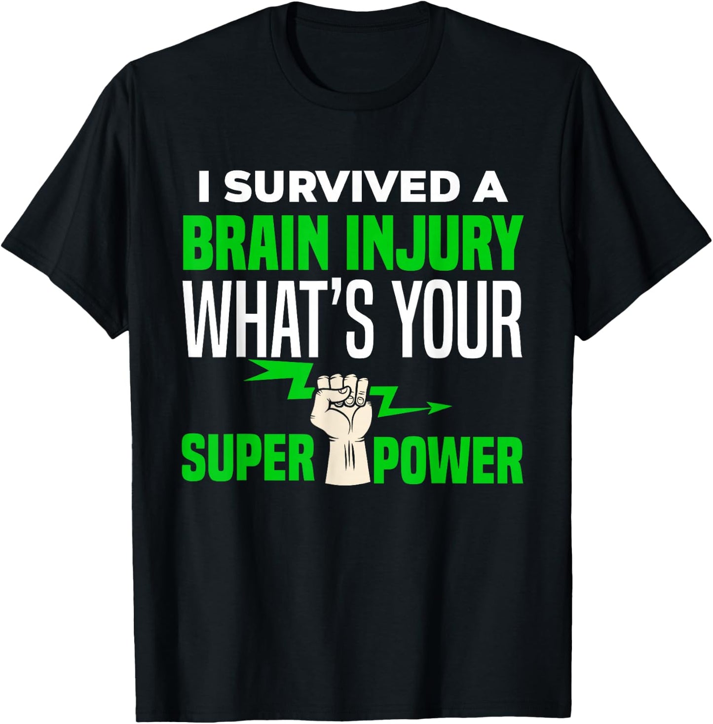 I Survived Brain Injury Awareness TBI Brain Injury Survivor T-Shirt - T-Shirt | Black