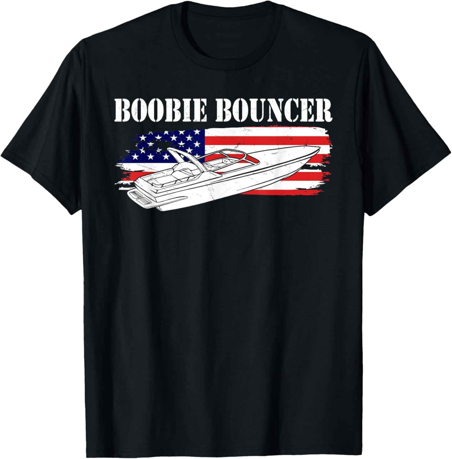 Speedboat Boobie Bouncer USA T-Shirt - T-Shirt | Black