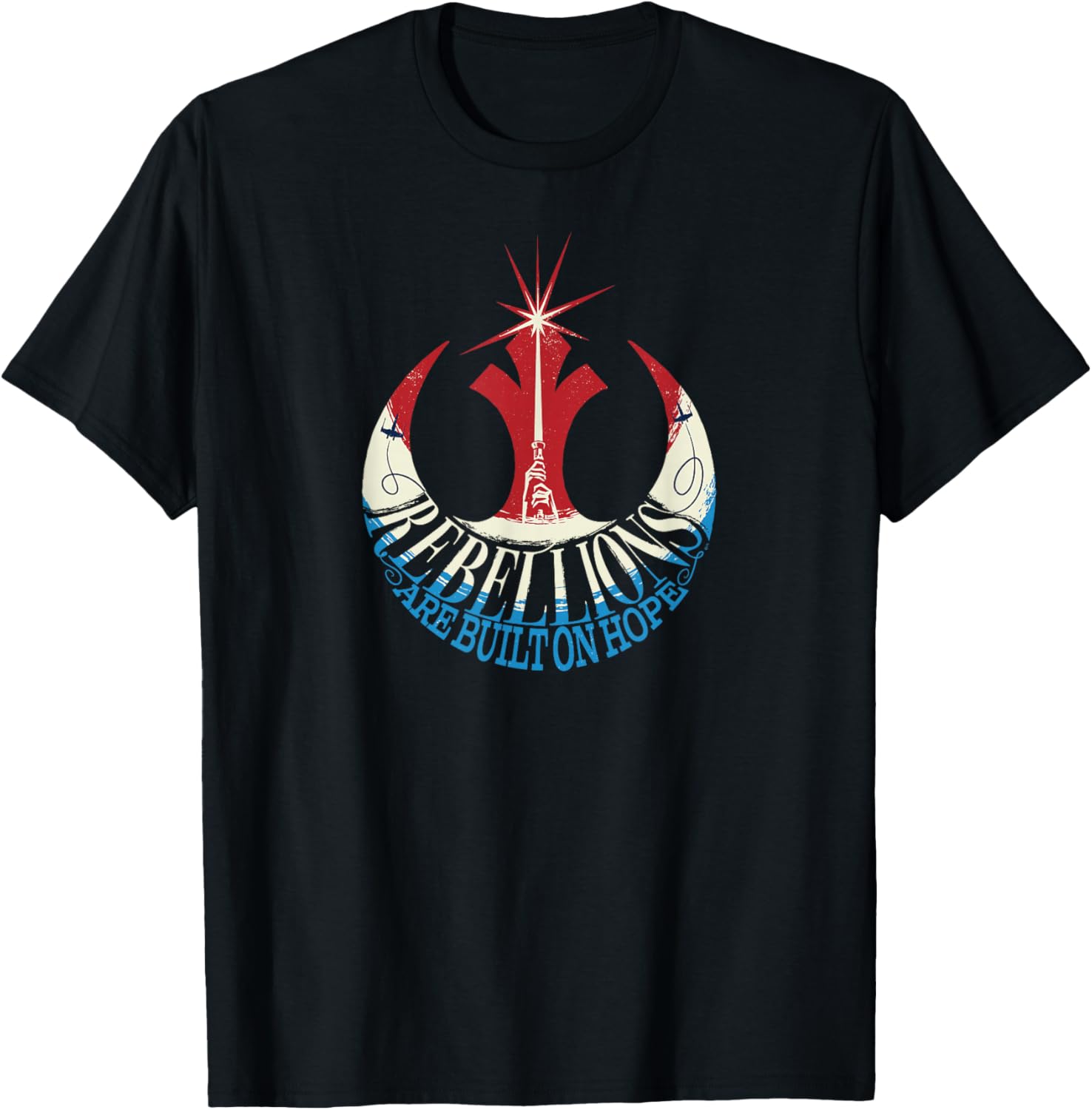 Star Wars Rebel Alliance Rebellions are Built on Hope USA T-Shirt - T-Shirt | Black