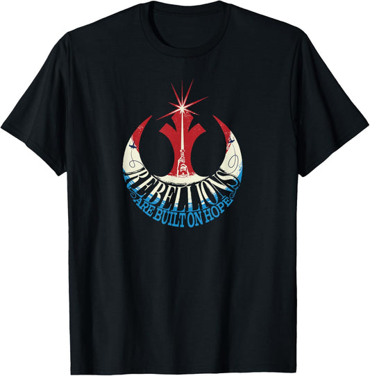 Star Wars Rebel Alliance Rebellions are Built on Hope USA T-Shirt - T-Shirt | Black
