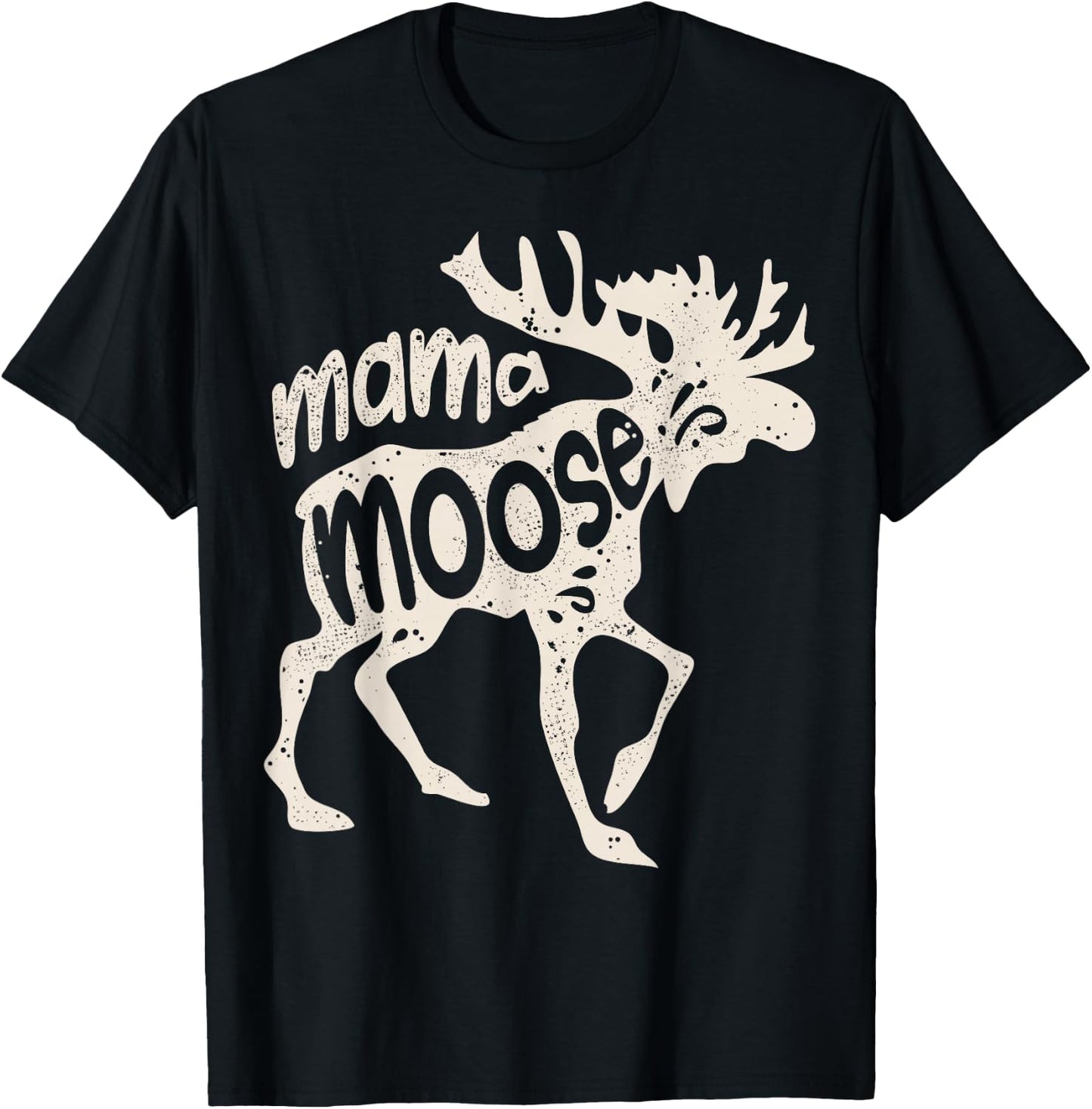 Mama Moose Mother's Day Mom Mommy Family Matching Vintage T-Shirt - T-Shirt | Black