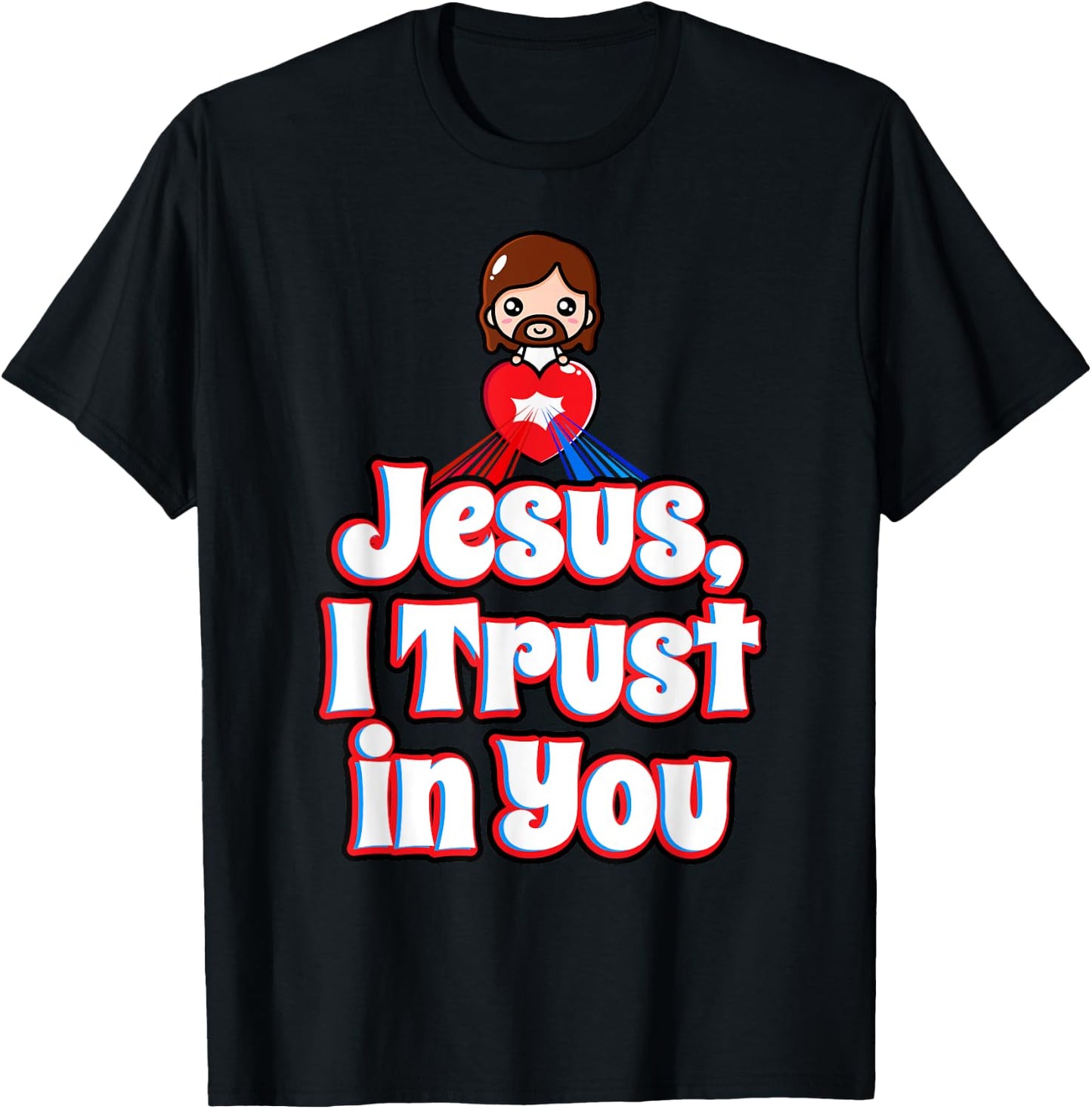 Divine Mercy for Kids Jesus I Trust in You St Faustina Cute T-Shirt - T-Shirt | Black