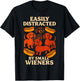 Easily Distracted by Small Wieners Dachshund Humor T-Shirt - T-Shirt | Black
