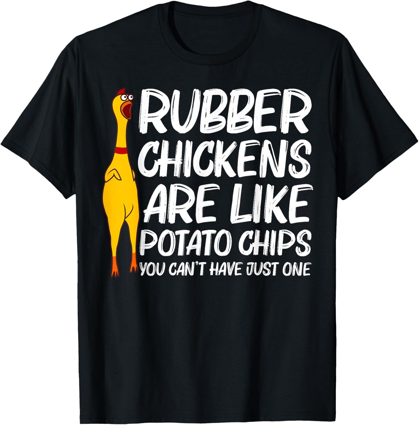 Funny Rubber Chicken Gift Men Women Rubber Chicken Costume T-Shirt - T-Shirt | Black