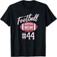Football Mom #44 Funny Mother Woman Touchdown Girl Son Game T-Shirt - T-Shirt | Black