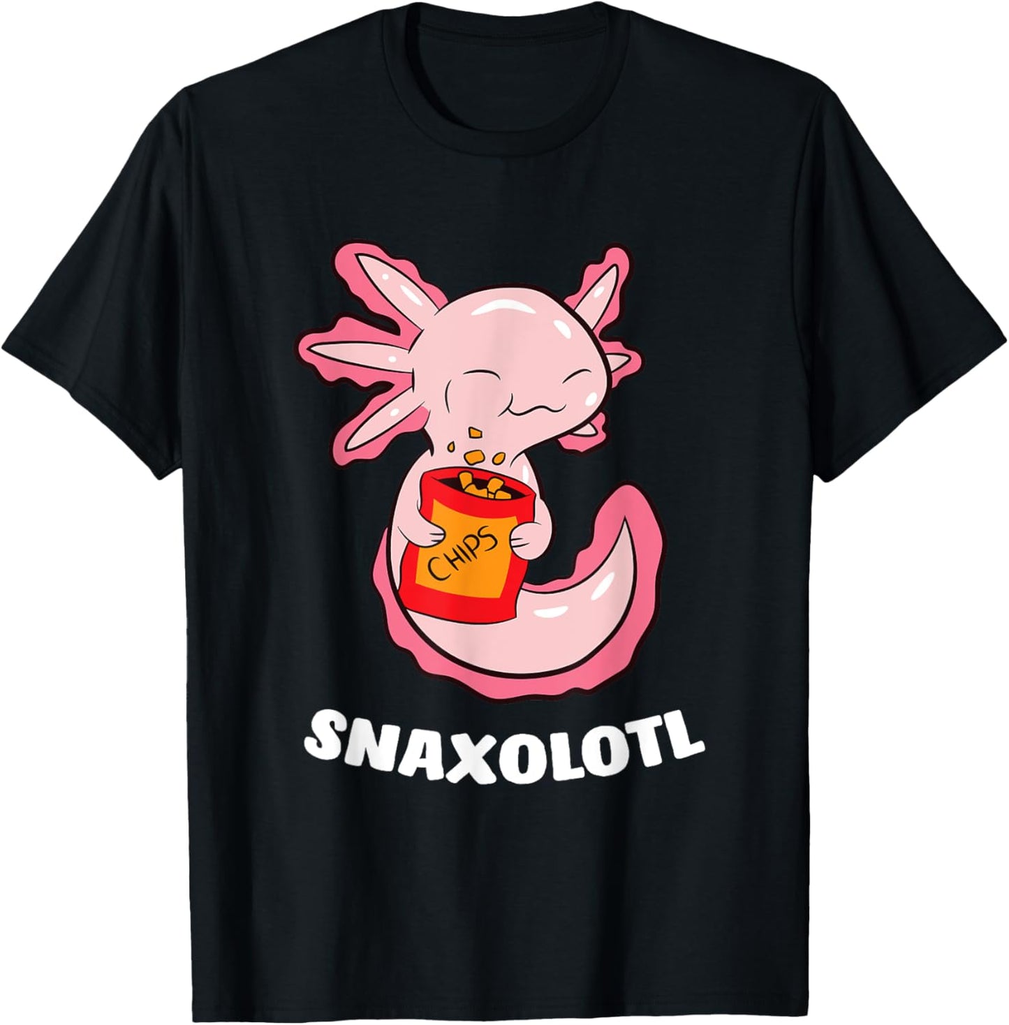 Cute Axolotl Lover Snaxolotl Kawaii Axolotl Food Sweets T-Shirt - T-Shirt | Black