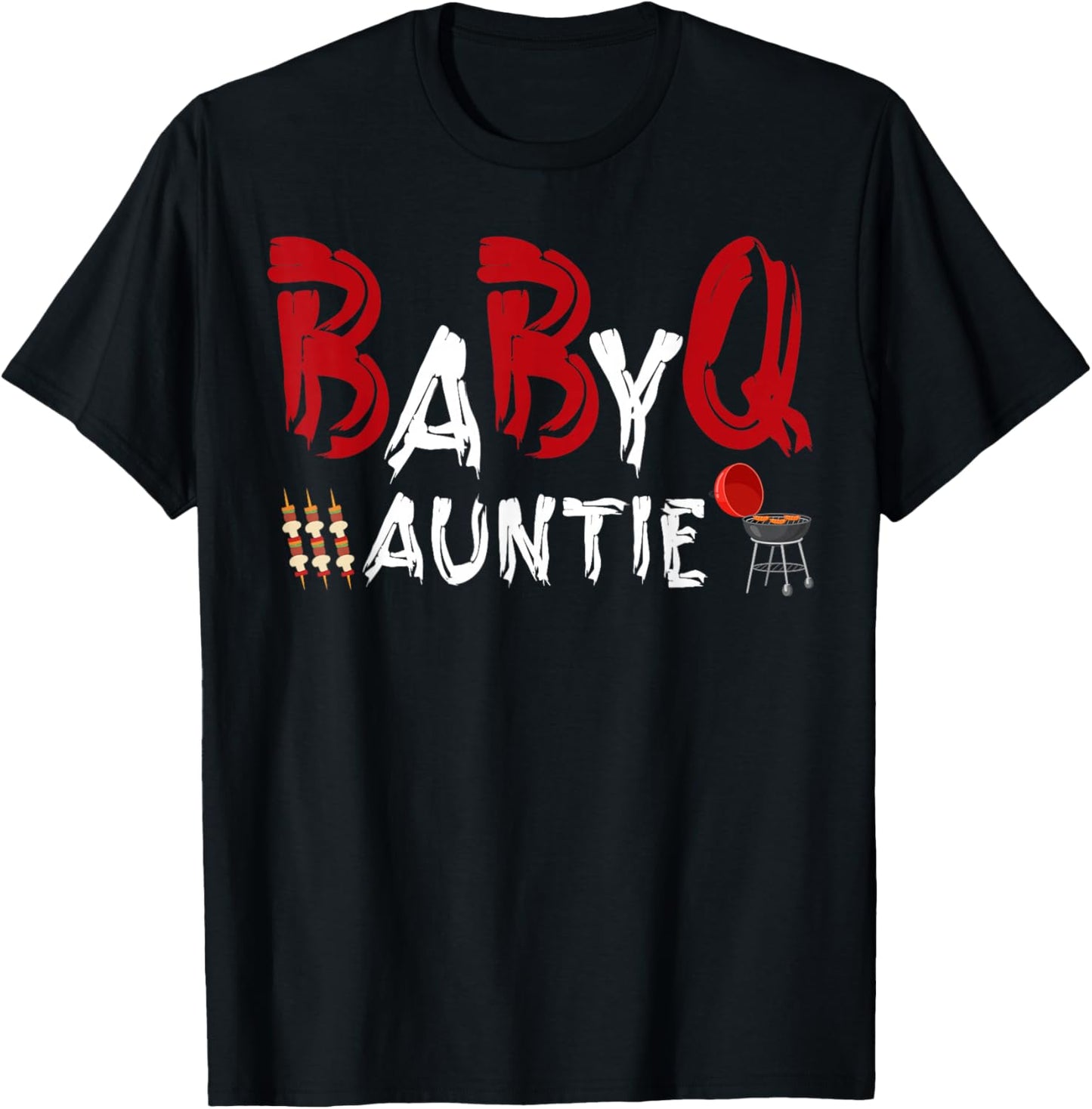 Auntie Baby BBQ Shower Themed Family Matching Barbecue T-Shirt - T-Shirt | Black