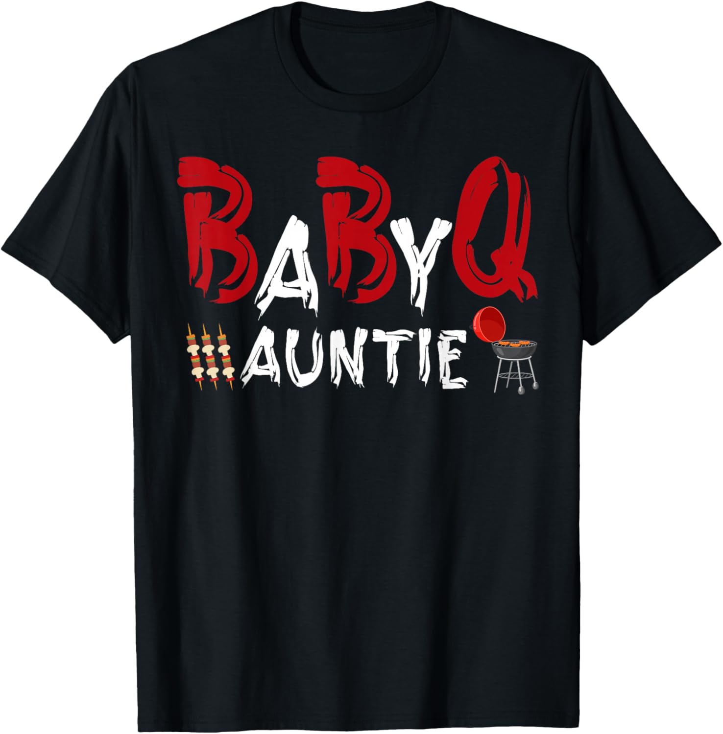 Auntie Baby BBQ Shower Themed Family Matching Barbecue T-Shirt - T-Shirt | Black