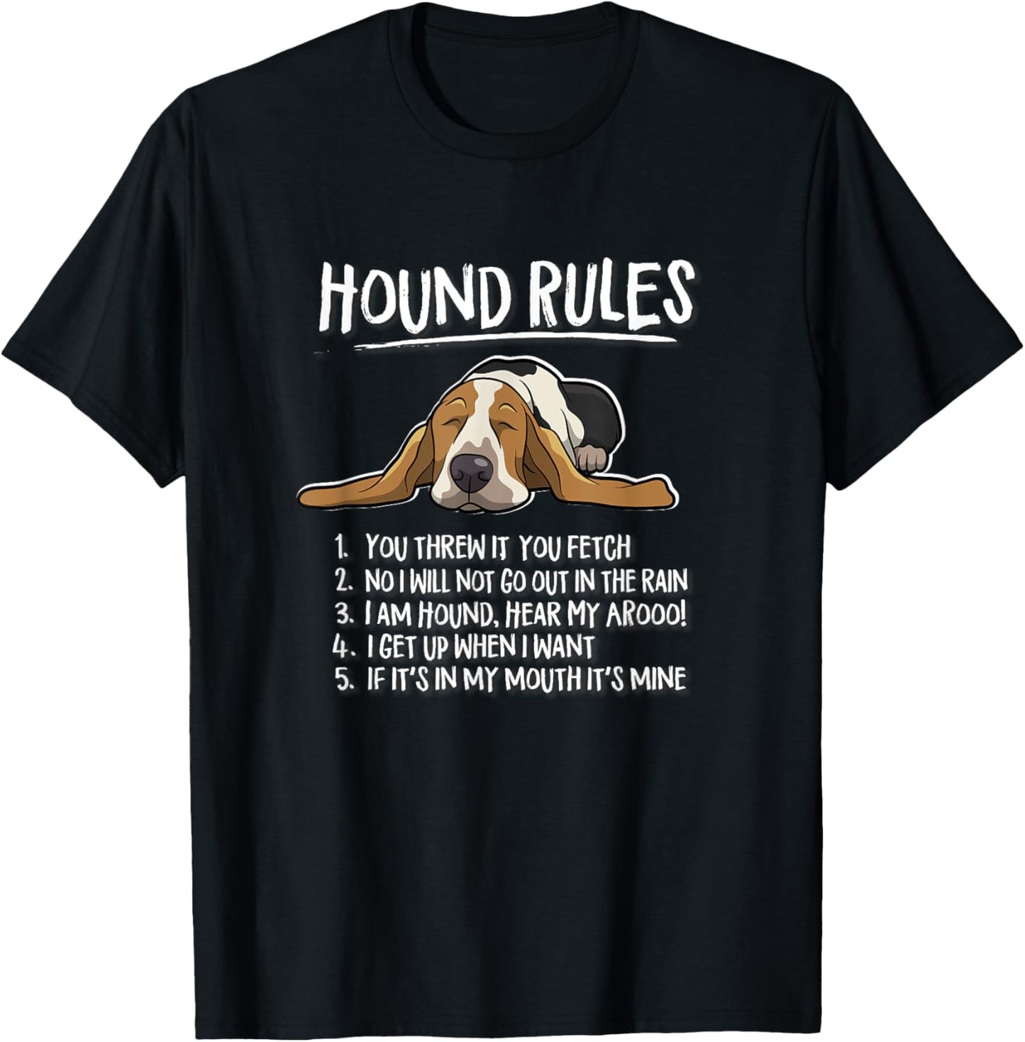 Cute Sleeping Nap Rules Basset Hound Lover T-Shirt - T-Shirt | Black