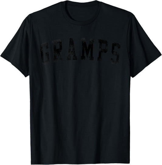 Gramps - Classic Bold Font Birthday Gramps , Small, Grey T-Shirt - T-Shirt | Black