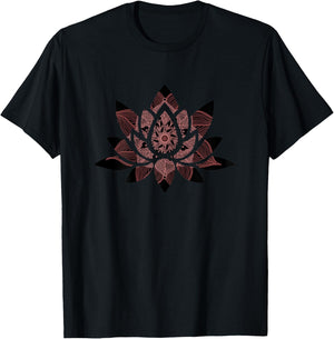 Mandala Lotus Mud Flower Graphic DesignTee T-Shirt - T-Shirt | Black