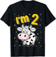 I'm 2 Cute Cow Two Years Old 2nd Birthday Cows Kids T-Shirt - T-Shirt | Black