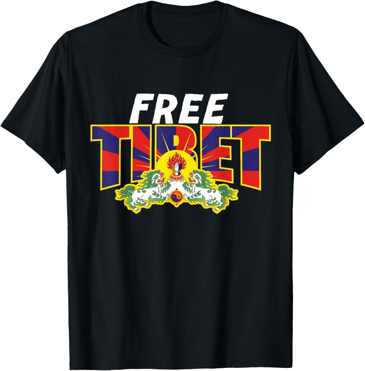 Free Tibet Flag T-Shirt - T-Shirt | Black