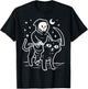 Grim Reaper Riding Cat Moon Funny Death Halloween Costume Men Women Kids T-Shirt - T-Shirt | Black