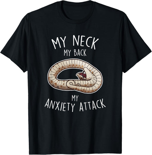 Hognose Snake My Neck My Back, Funny Cute Pet Reptile Lover T-Shirt - T-Shirt | Black
