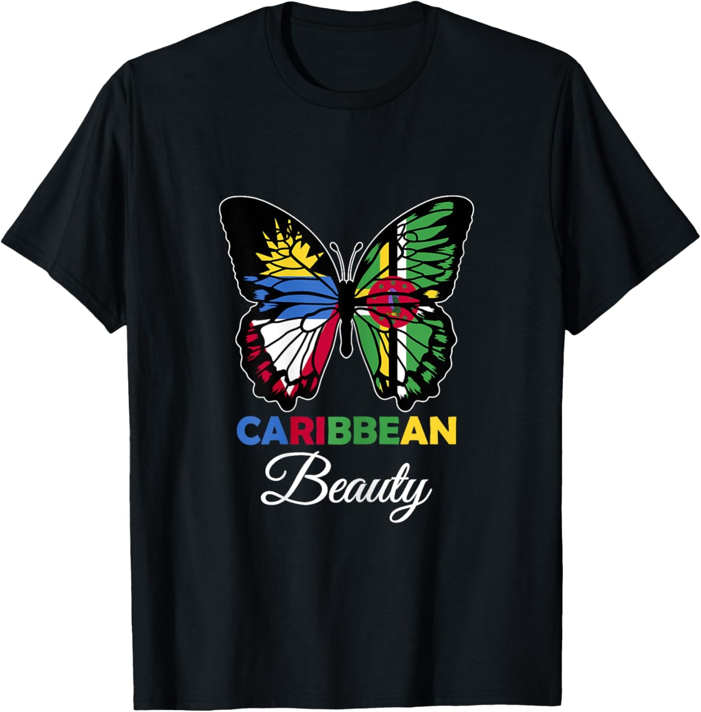 Antigua and Dominica Mix Half Antiguan Dominica Roots T-Shirt - T-Shirt | Black