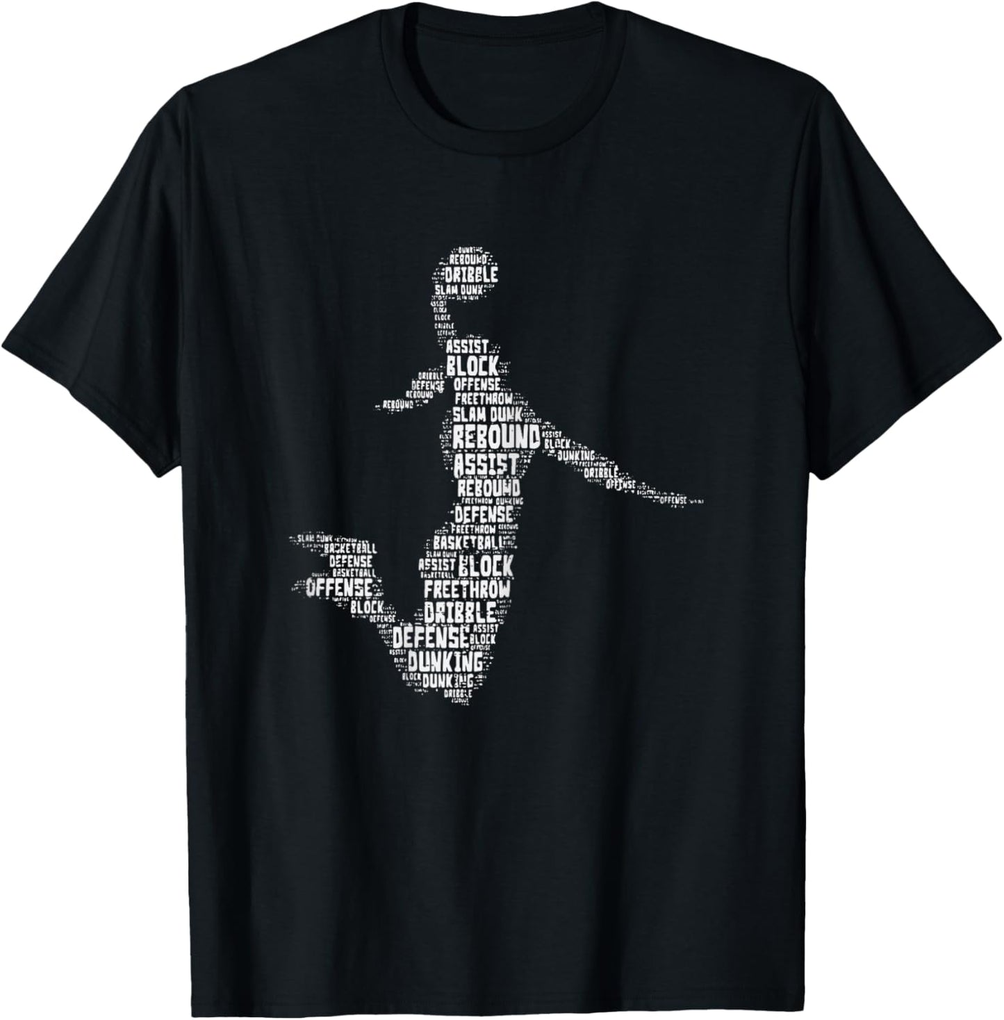 Basketball Girl Dunk Words Player Women Girls Kid Teen Youth T-Shirt - T-Shirt | Black