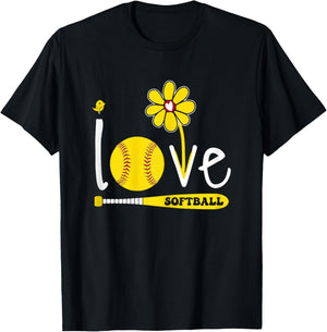 Softball Shirts for Teen Girls I Love Softball T-Shirt - T-Shirt | Black