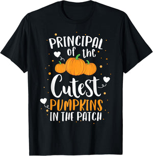 Principal Of The Cutest Pumpkins In The Patch Halloween T-Shirt - T-Shirt | Black