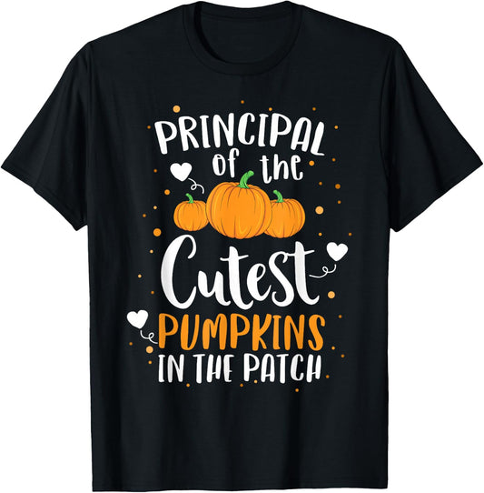 Principal Of The Cutest Pumpkins In The Patch Halloween T-Shirt - T-Shirt | Black