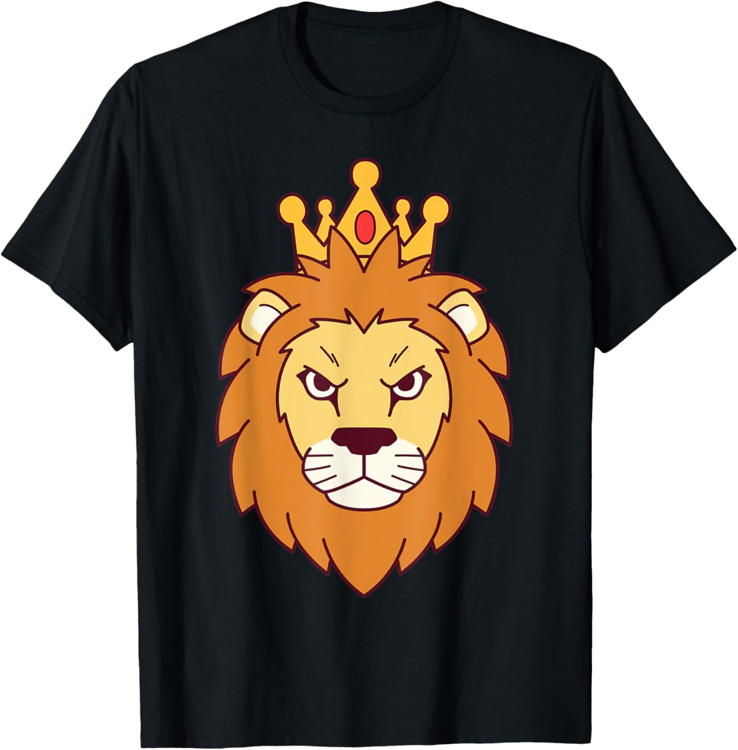 A Lion Head Graphic With Crown Lion King T-Shirt - T-Shirt | Black