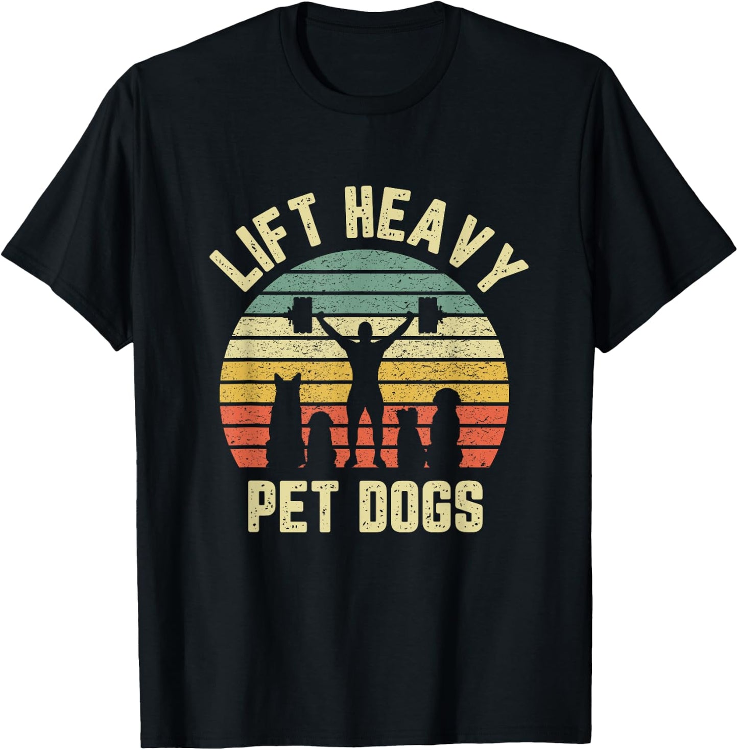Funny Lift Heavy Pet Dogs Gym Fitness Weight Lifting T-Shirt - T-Shirt | Black