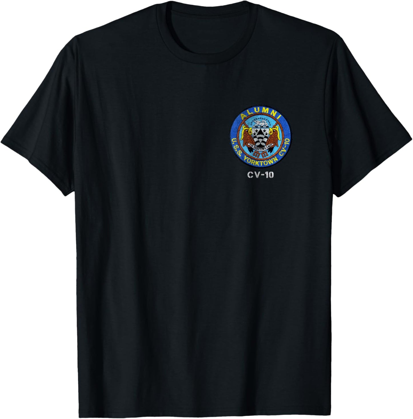 USS Yorktown CV-10 Logo Aircraft Carrier Sailor Veteran Papa T-Shirt - T-Shirt | Black