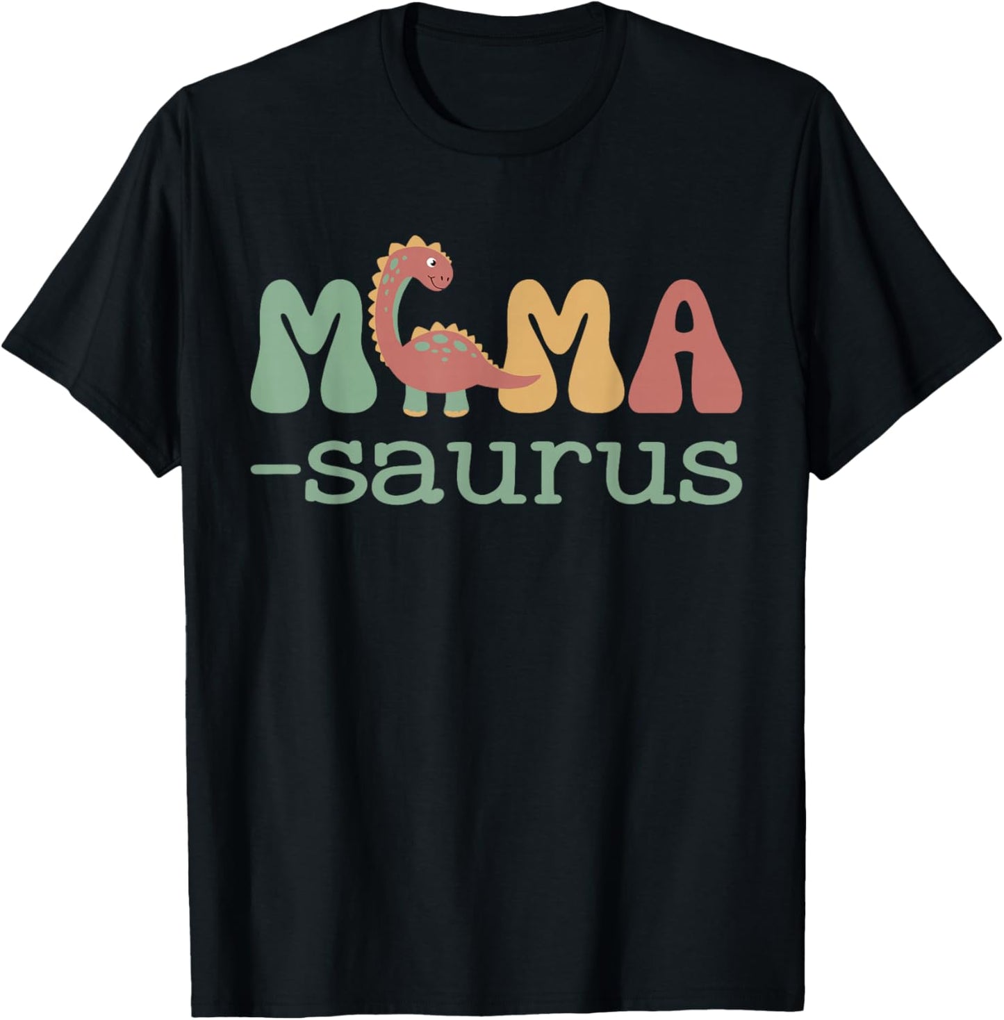 Mamasaurus T Rex Dinosaur Mama Saurus Family Matching Retro T-Shirt - T-Shirt | Black