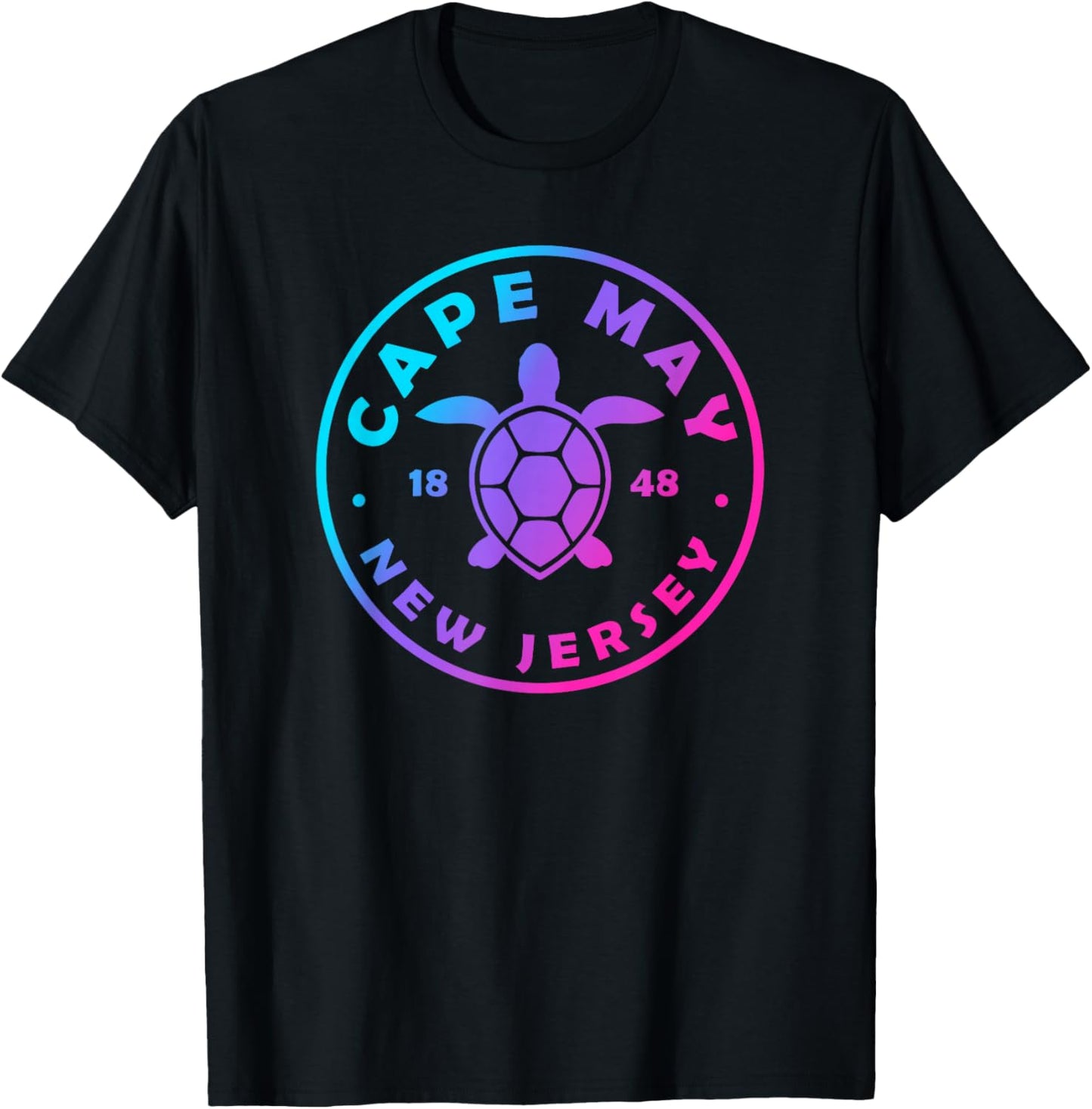 Cape May New Jersey Sea Turtle Tie Dye Vacation T-Shirt - T-Shirt | Black