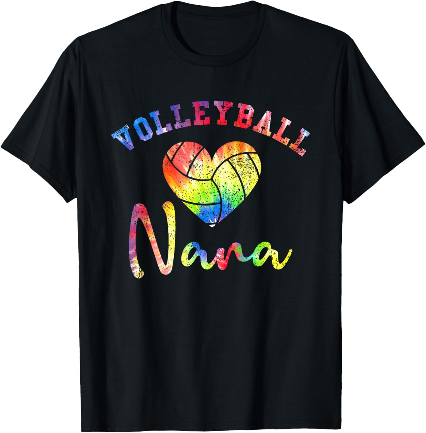 Volleyball Nana colorful tie dye T-Shirt - T-Shirt | Black