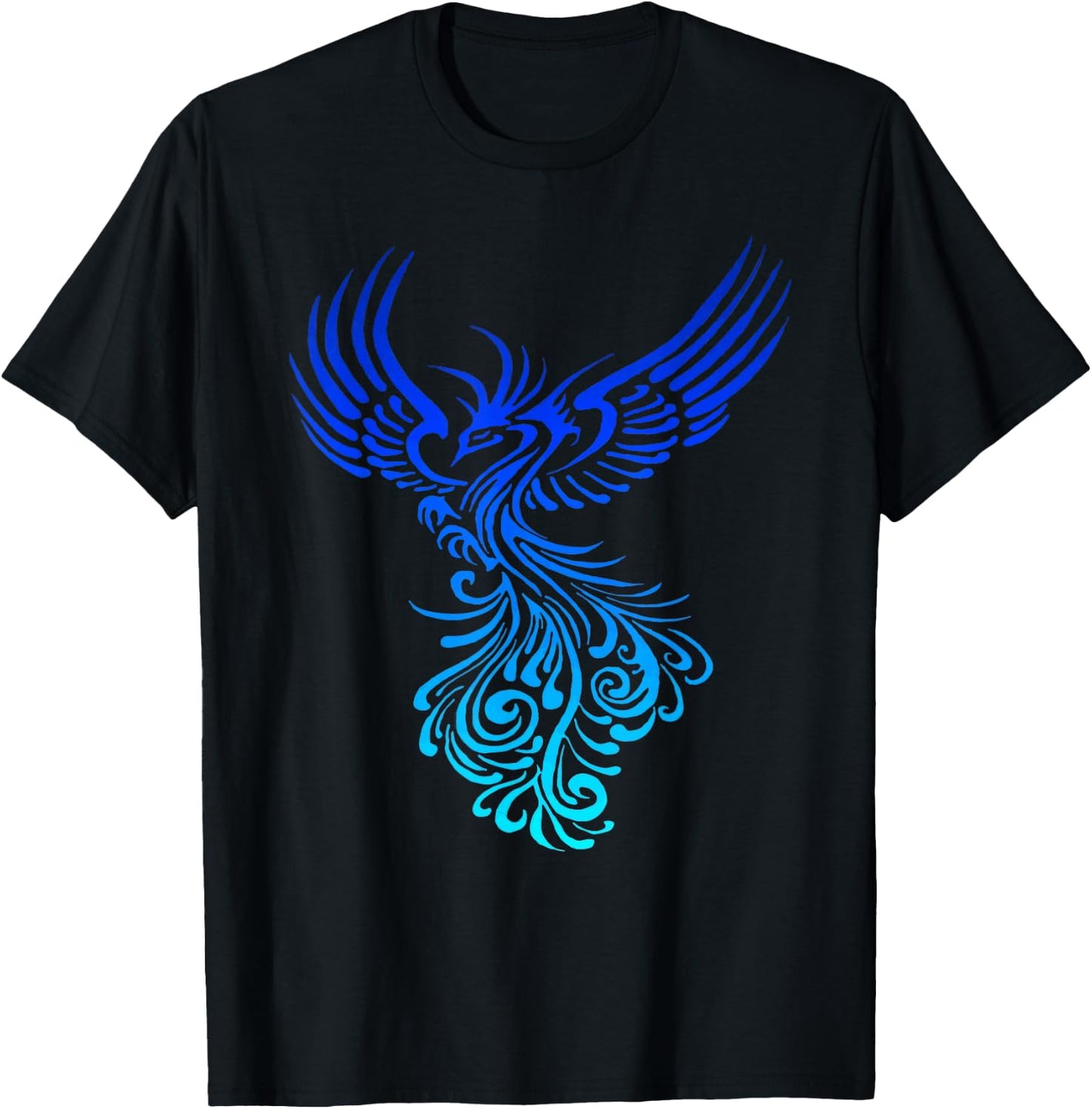 Artistic Phoenix Yellow Blue Aqua Blend T-Shirt - T-Shirt | Black