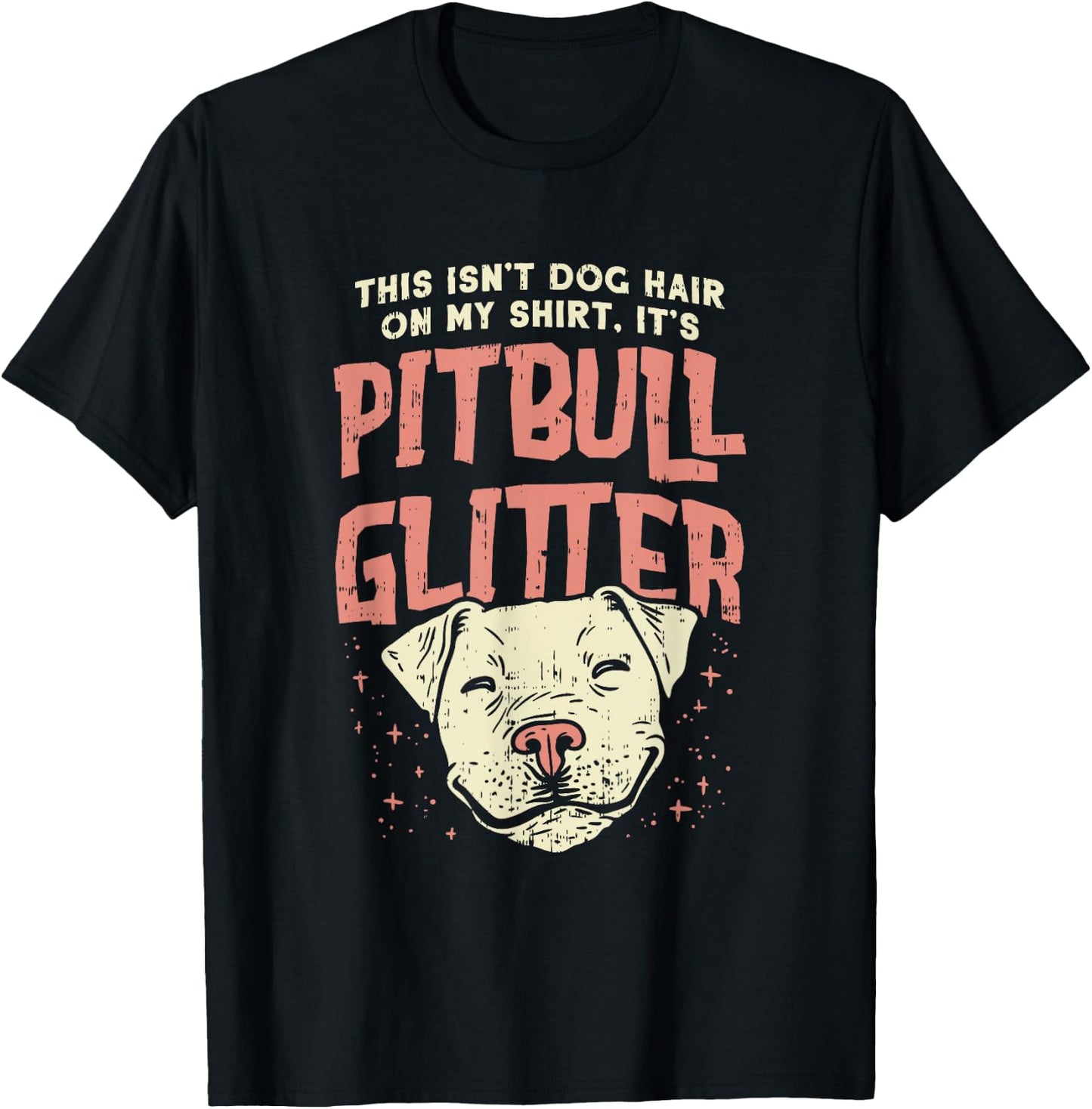 Girls Pitbull Glitter Hair Dog Lover - Mothers Day Gift Mom T-Shirt - T-Shirt | Black