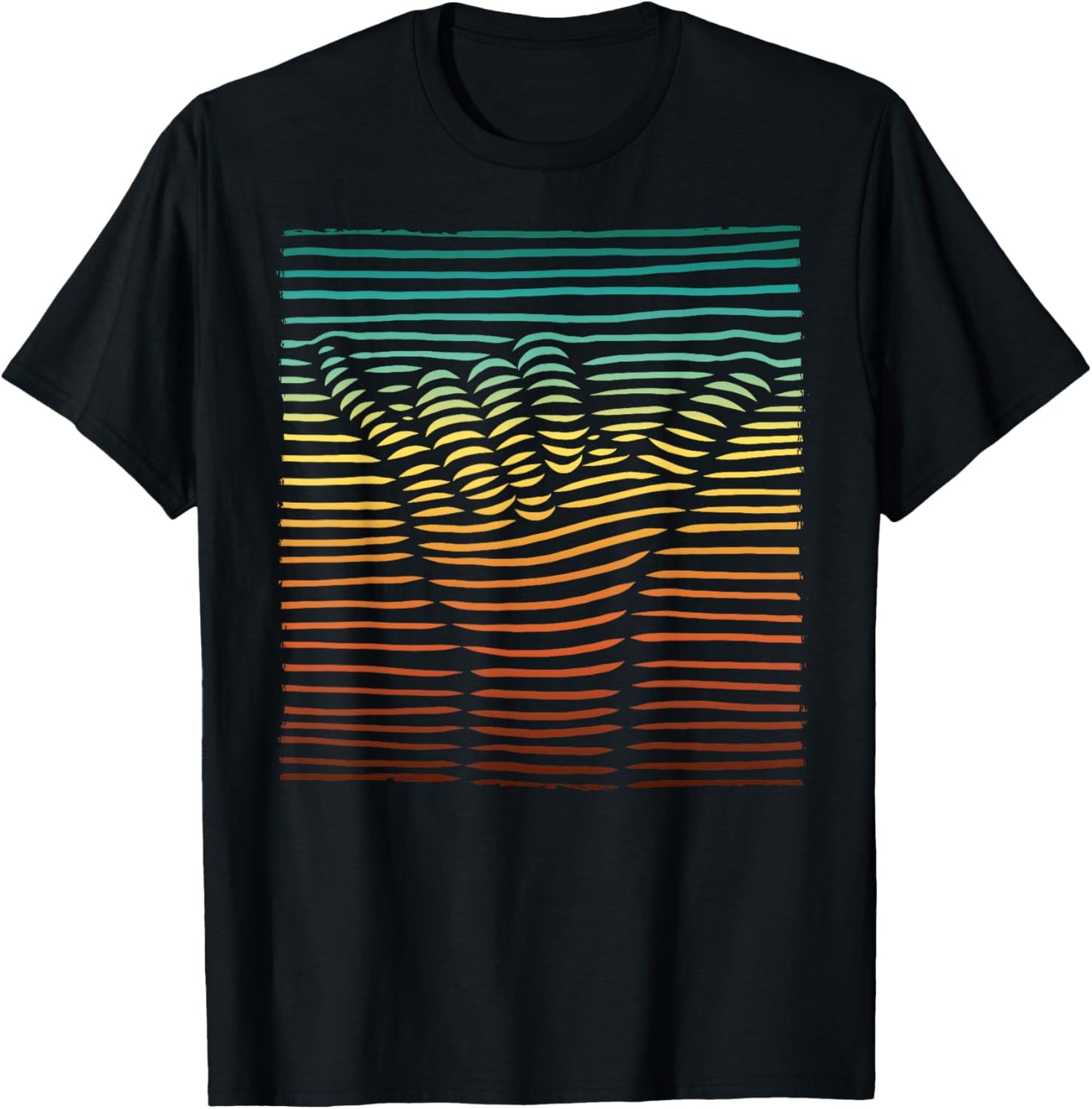 Shaka Sign Sunset Hand Lines Loose Aloha Hawaiian Greeting T-Shirt - T-Shirt | Black