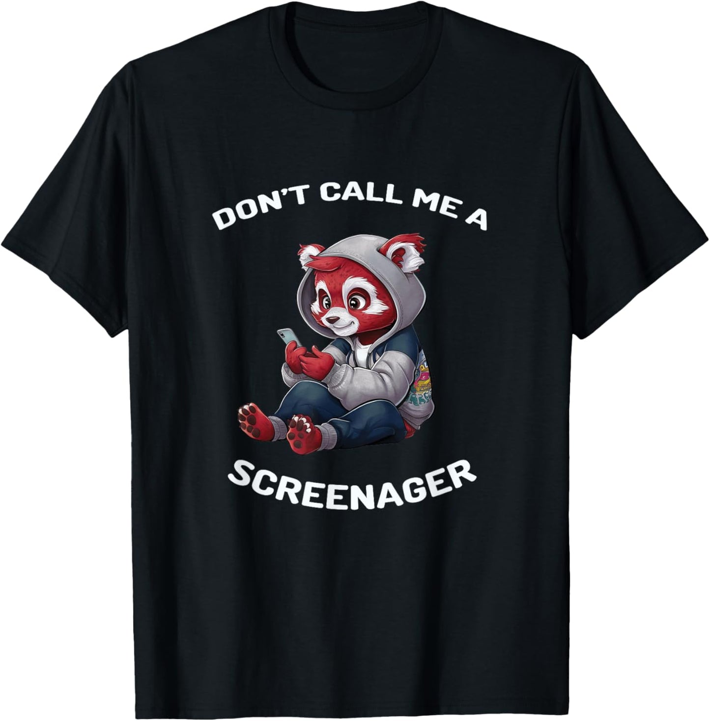 Funny Don't Call Me A Screenager Teenager Design T-Shirt - T-Shirt | Black