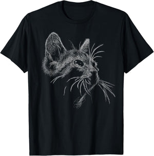 Cute Cat scribble art sketch for kitten lover Kitty cats Men Women Kids T-Shirt - T-Shirt | Black