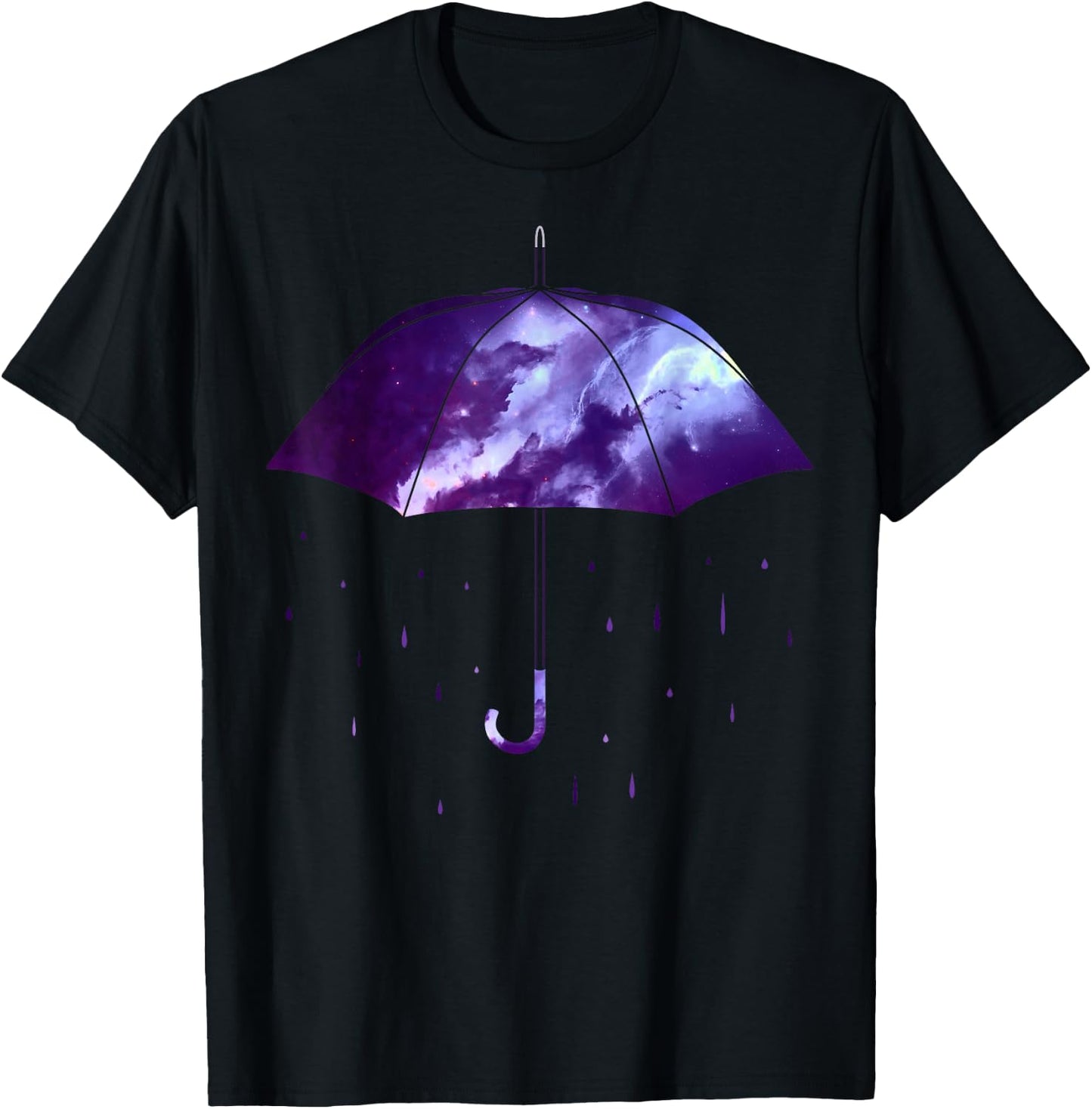 Rain Purple Umbrella Violet Favorite Color T-Shirt - T-Shirt | Black