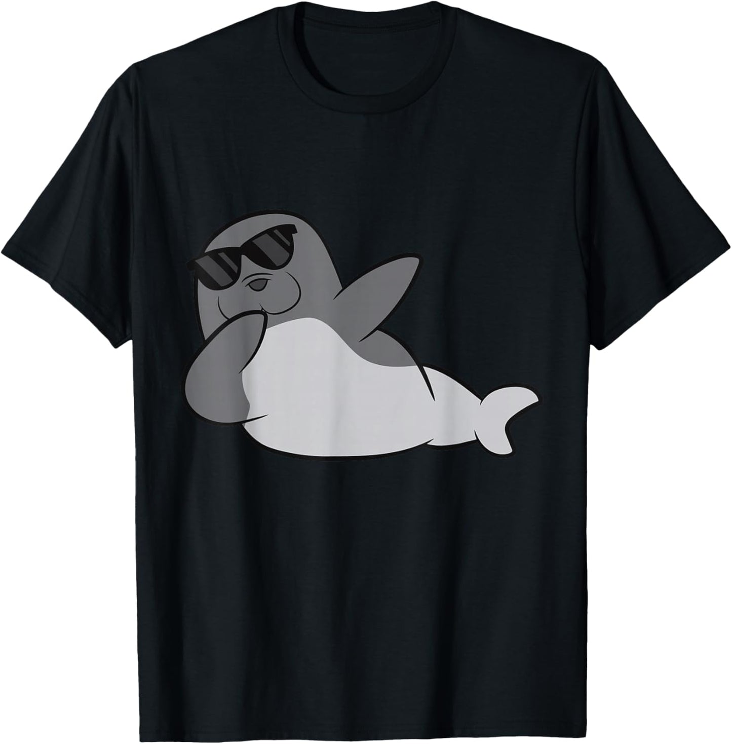 Dabbing Seal Cute Seal T-Shirt - T-Shirt | Black