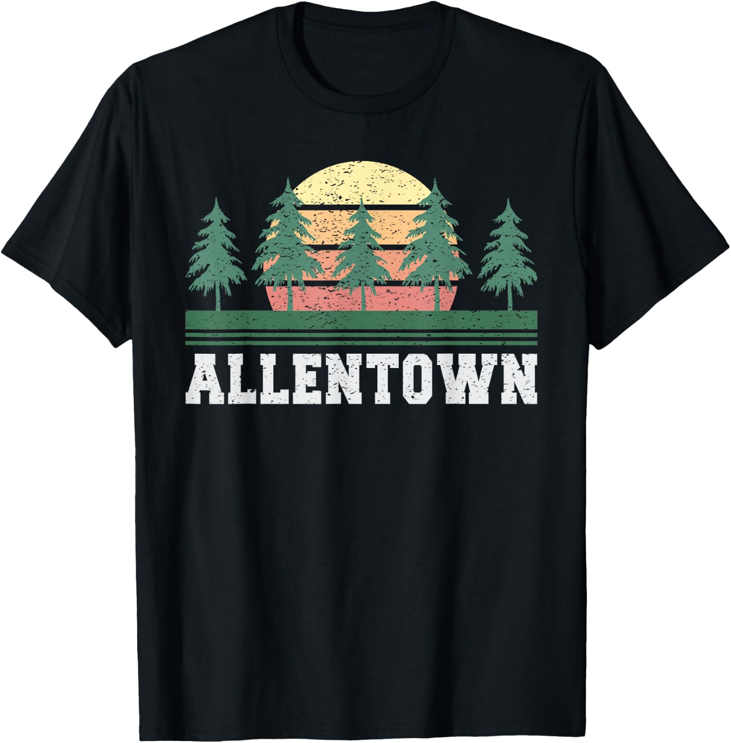 Pennsylvania Allentown Retro Vintage Gift Men Women Kids T-Shirt - T-Shirt | Black
