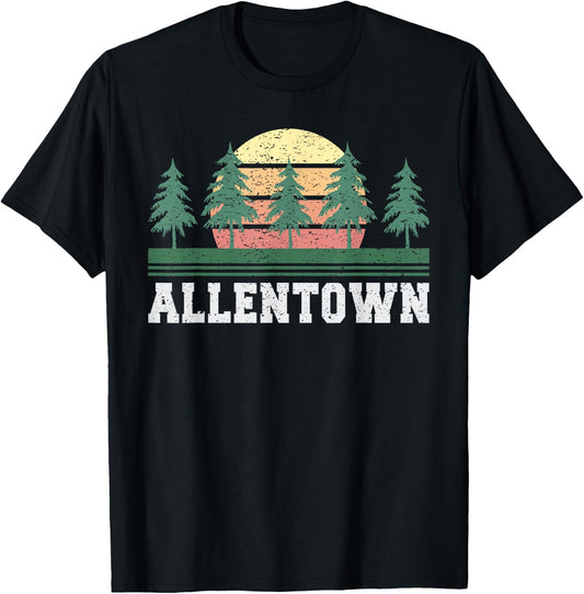 Pennsylvania Allentown Retro Vintage Gift Men Women Kids T-Shirt - T-Shirt | Black