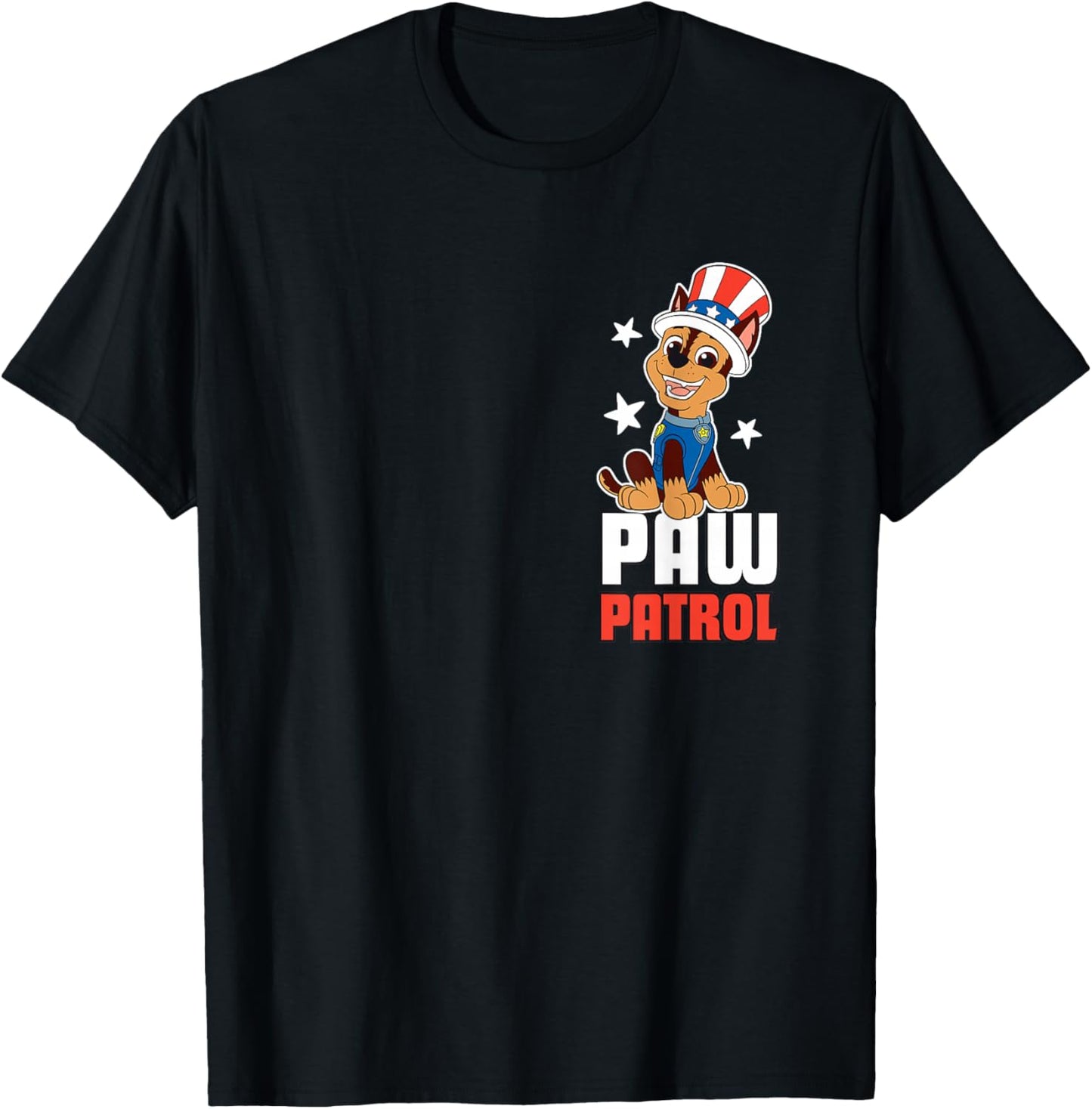 Paw Patrol Chase 4th Of July Patriotic Paws T-Shirt - T-Shirt | Black