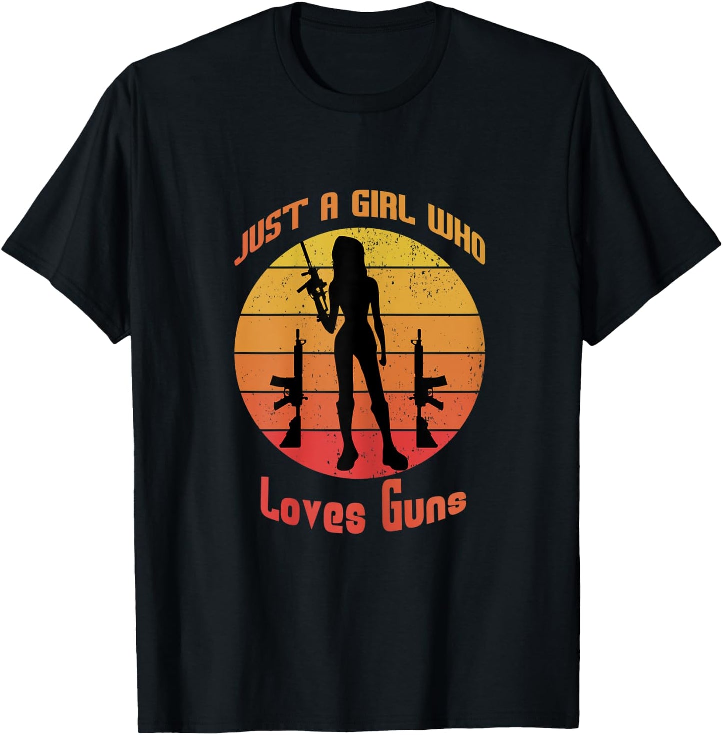Just a girl who loves Guns vintage style T-Shirt - T-Shirt | Black