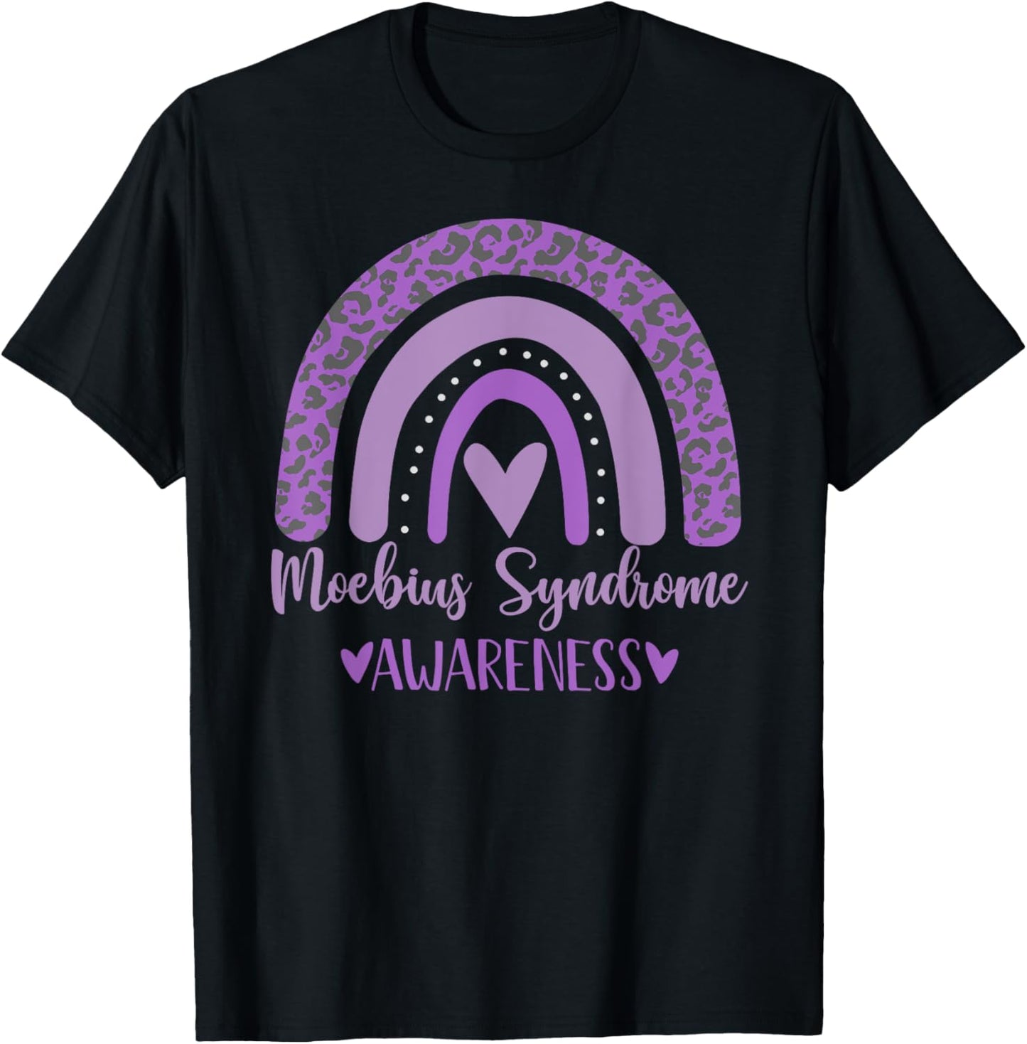 We wear Purple rainbow for Moebius Syndrome Awareness Gifts T-Shirt - T-Shirt | Black